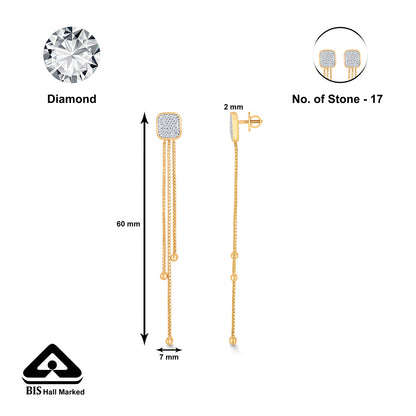 Modern Yellow Gold & Diamond Drops & Dangler Earring