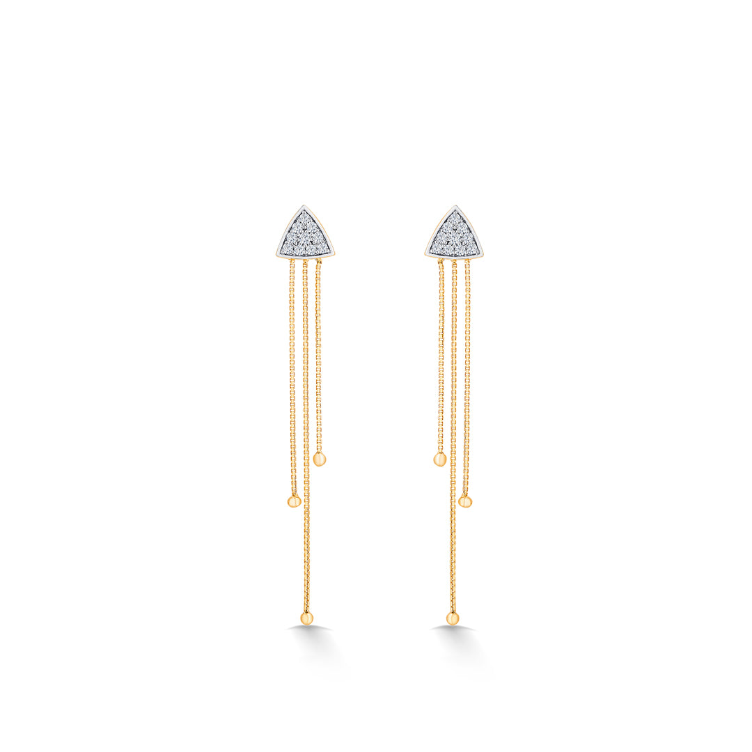 Golden Yellow Gold & Diamond Drops & Dangler Earring