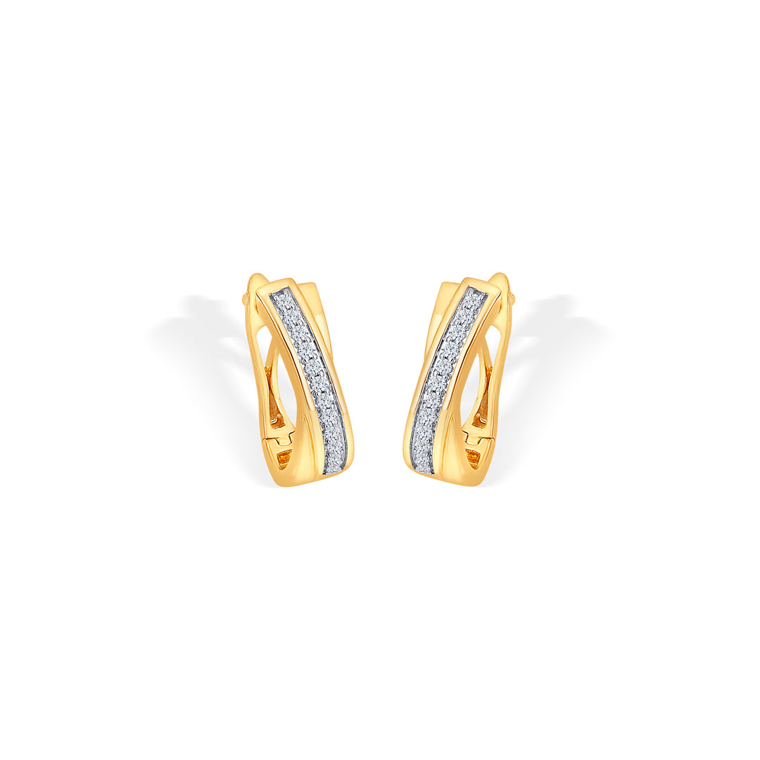 xquisite yellow gold & diamond hoops & huggies earring