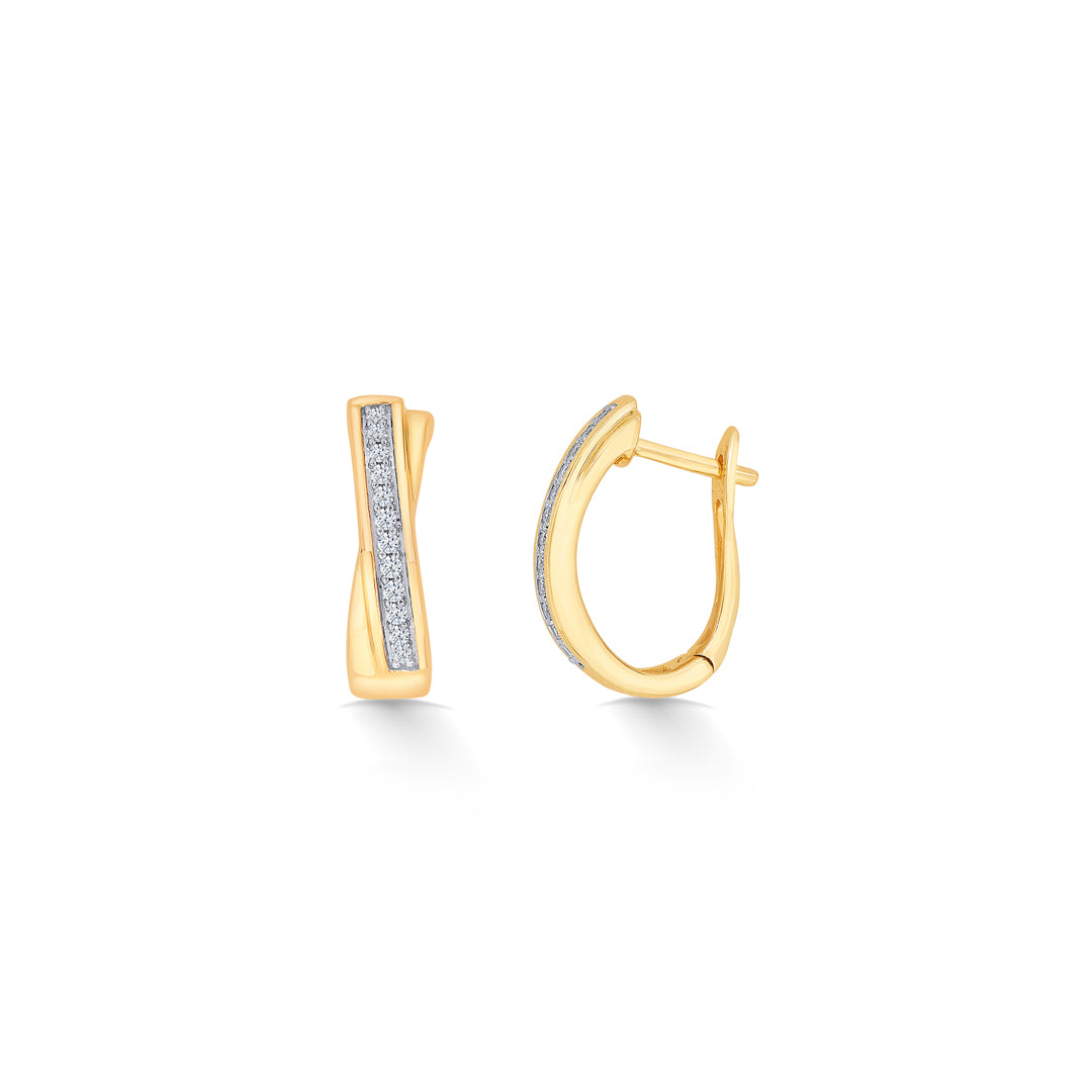 xquisite yellow gold & diamond hoops & huggies earring