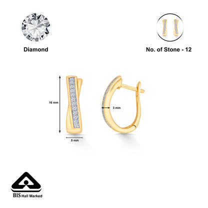 Xquisite Yellow Gold & Diamond Hoops & Huggies Earring