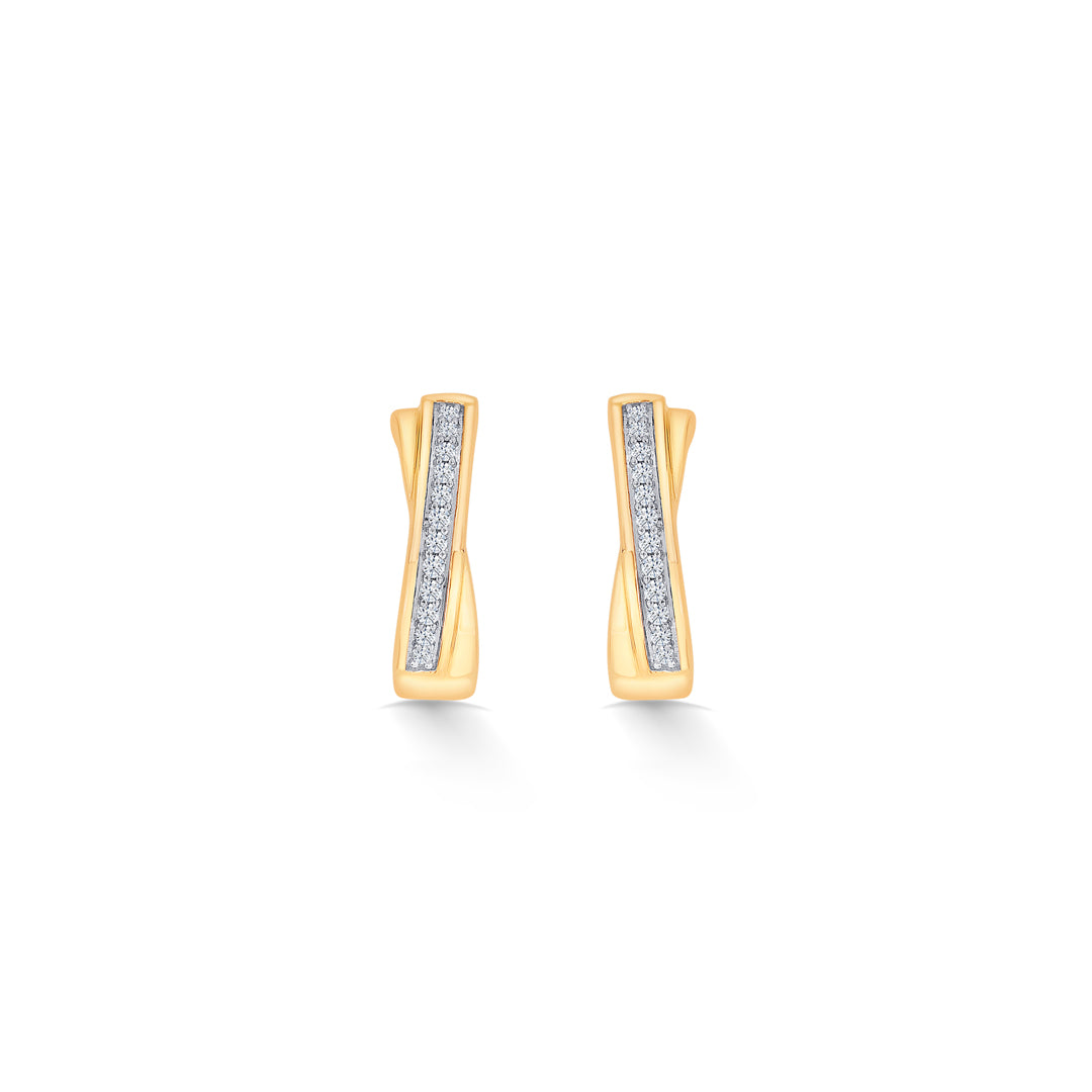 Xquisite Yellow Gold & Diamond Hoops & Huggies Earring