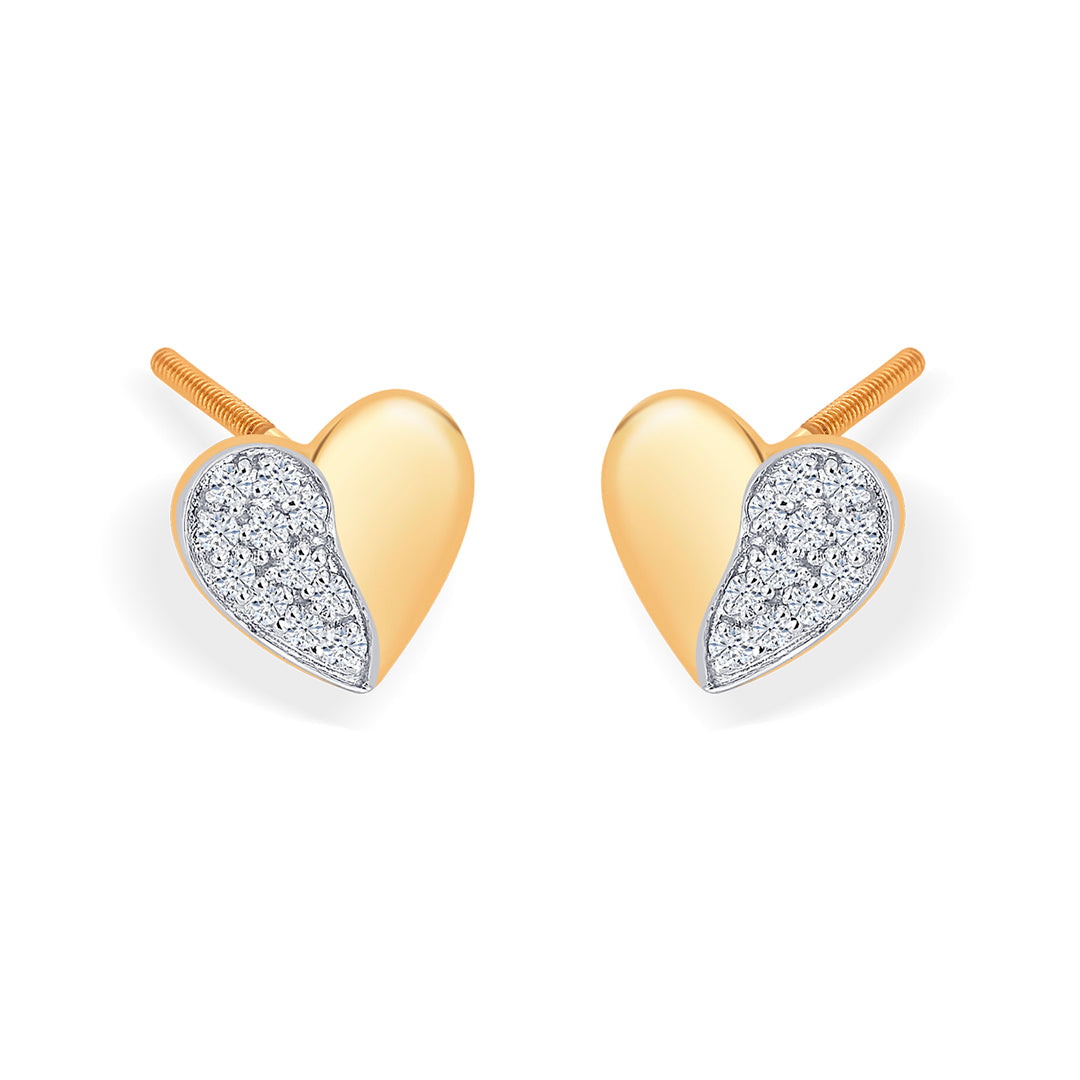 harmony yellow gold & diamond stud earring for women