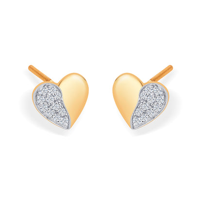 Harmony Yellow Gold & Diamond Stud Earring For Women