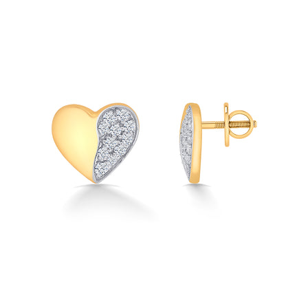 Harmony Yellow Gold & Diamond Stud Earring For Women