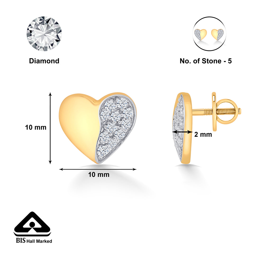 harmony yellow gold & diamond stud earring for women