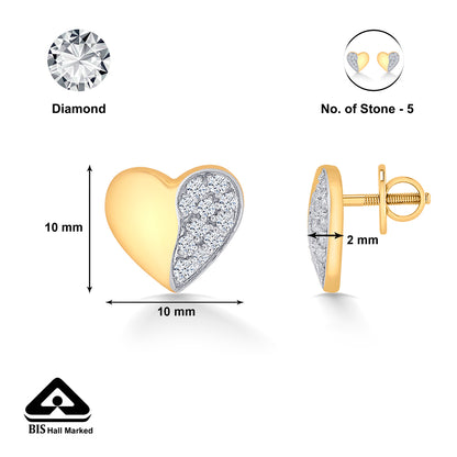 Harmony Yellow Gold & Diamond Stud Earring For Women