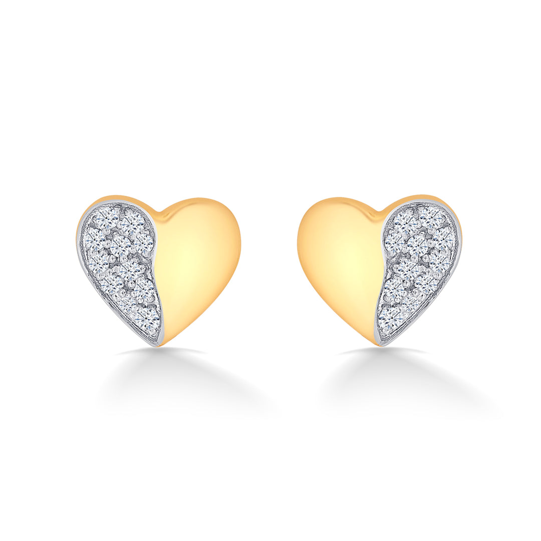 Harmony Yellow Gold & Diamond Stud Earring For Women