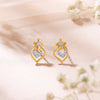 Revived Yellow Gold & Diamond Stud Earring For Women