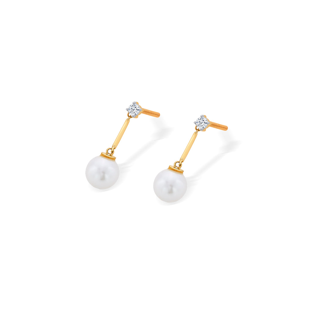 elegant yellow gold & diamond drops & dangler earring