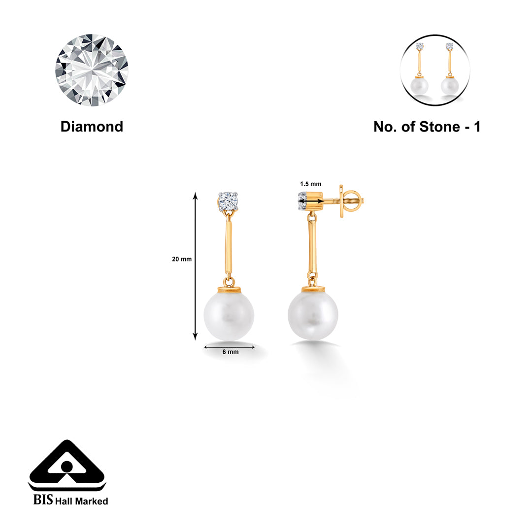 elegant yellow gold & diamond drops & dangler earring