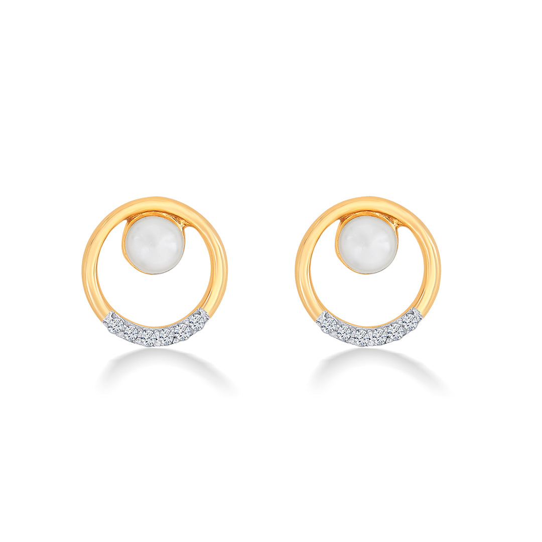 Evolette Yellow Gold & Diamond Stud Earring