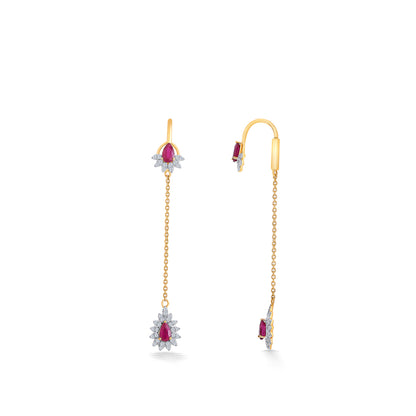 Opulent Yellow Gold & Diamond Drops & Dangler Earring