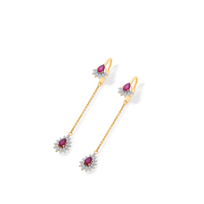 Opulent Yellow Gold & Diamond Drops & Dangler Earring