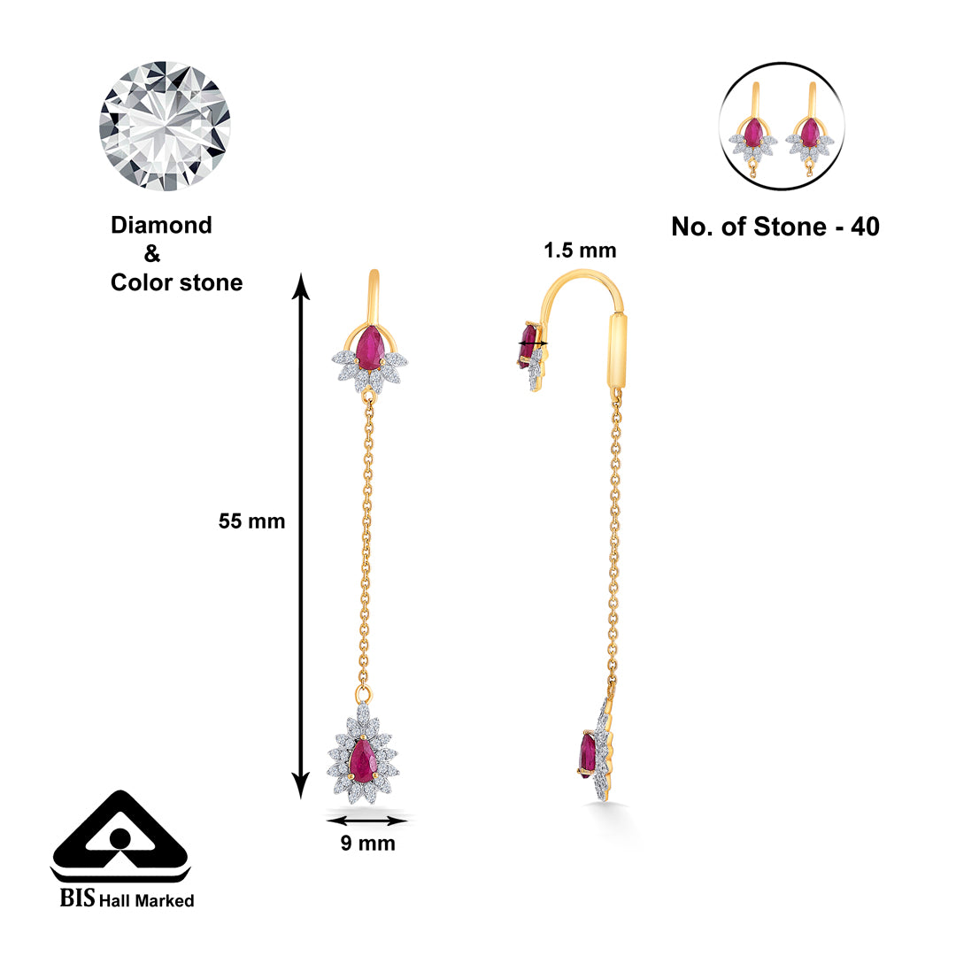 opulent yellow gold & diamond drops & dangler earring