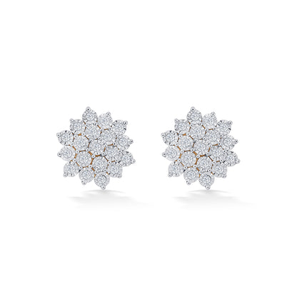 Petal Yellow Gold & Diamond Stud Earring For Women