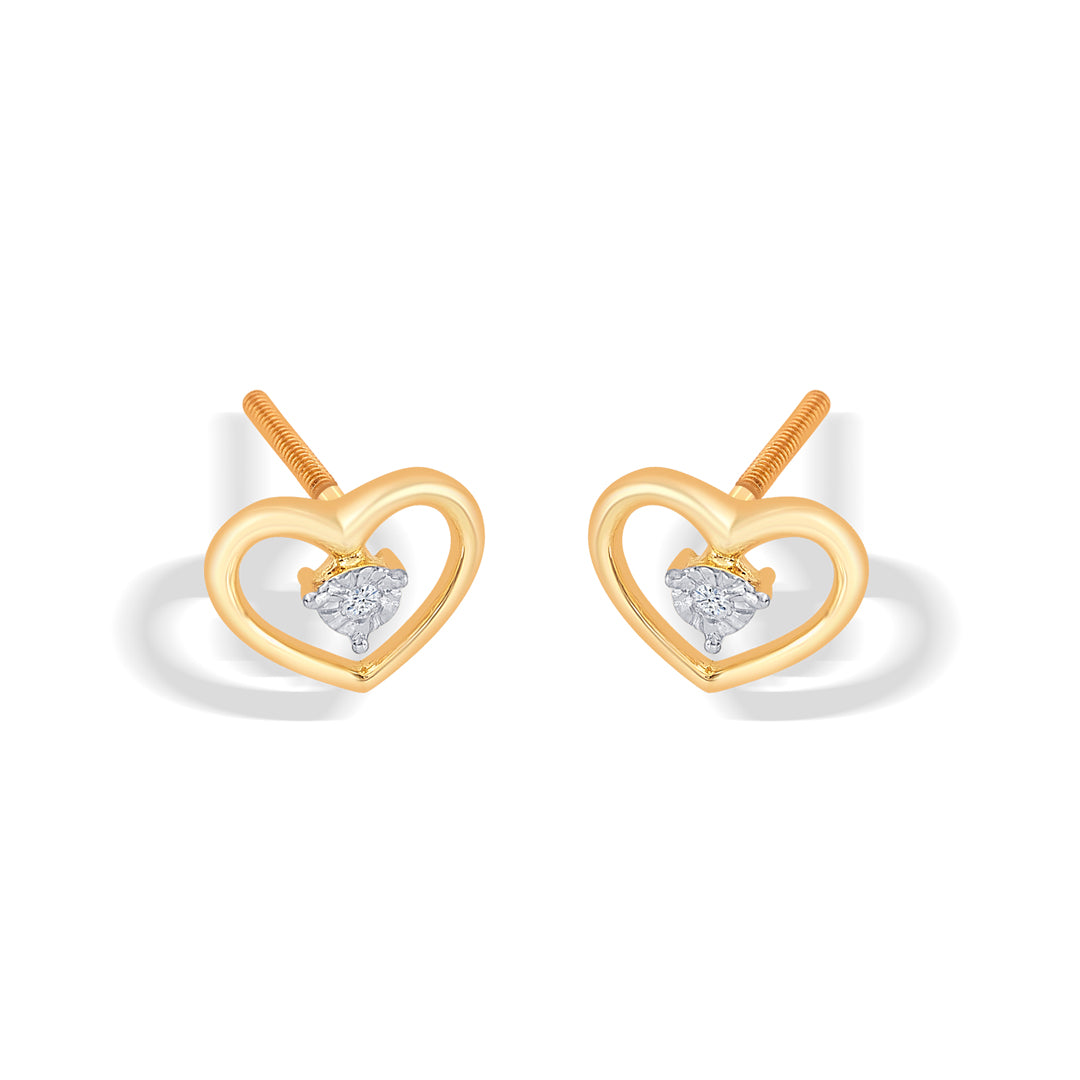 manvi yellow gold & diamond stud earring