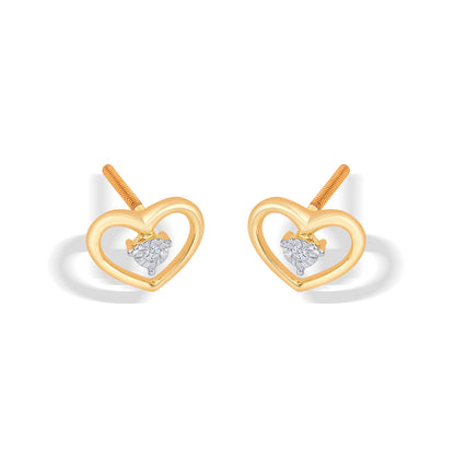 Manvi Yellow Gold & Diamond Stud Earring