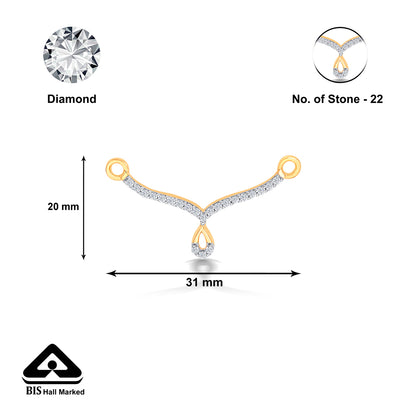 Malvika Yellow Gold & Diamond Tanmaniya Mangalsutra For Women