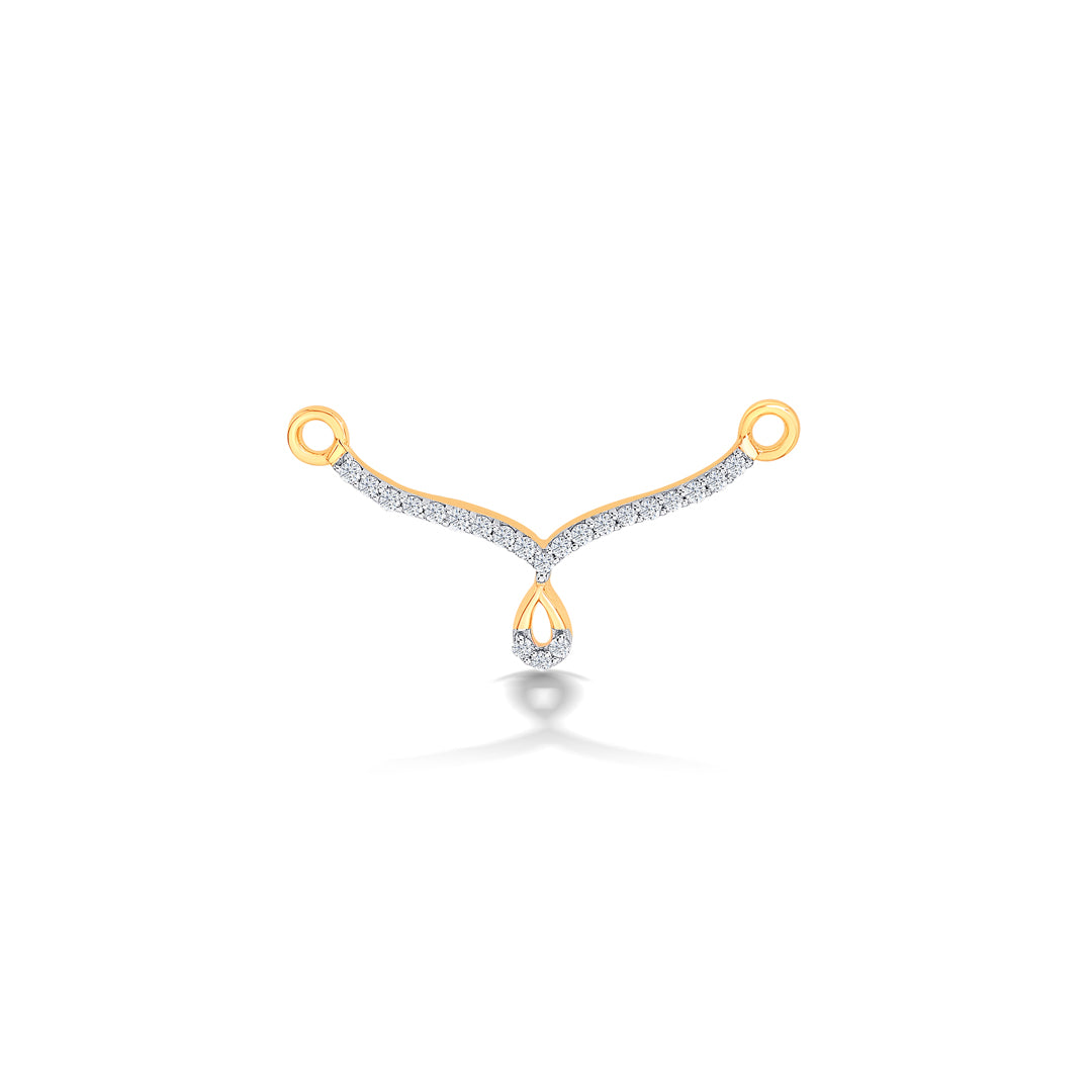 Malvika Yellow Gold & Diamond Tanmaniya Mangalsutra For Women