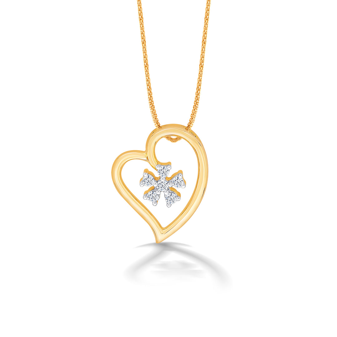 Florenza Heart Gold & Diamond Pendant