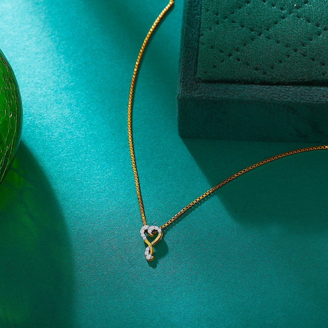 Heart Yellow Gold & Diamond Heart Pendant