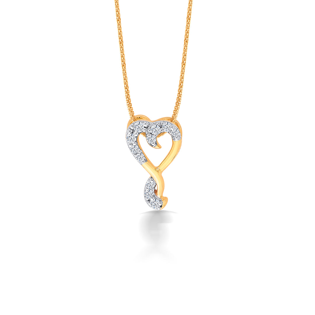 Heart Yellow Gold & Diamond Heart Pendant