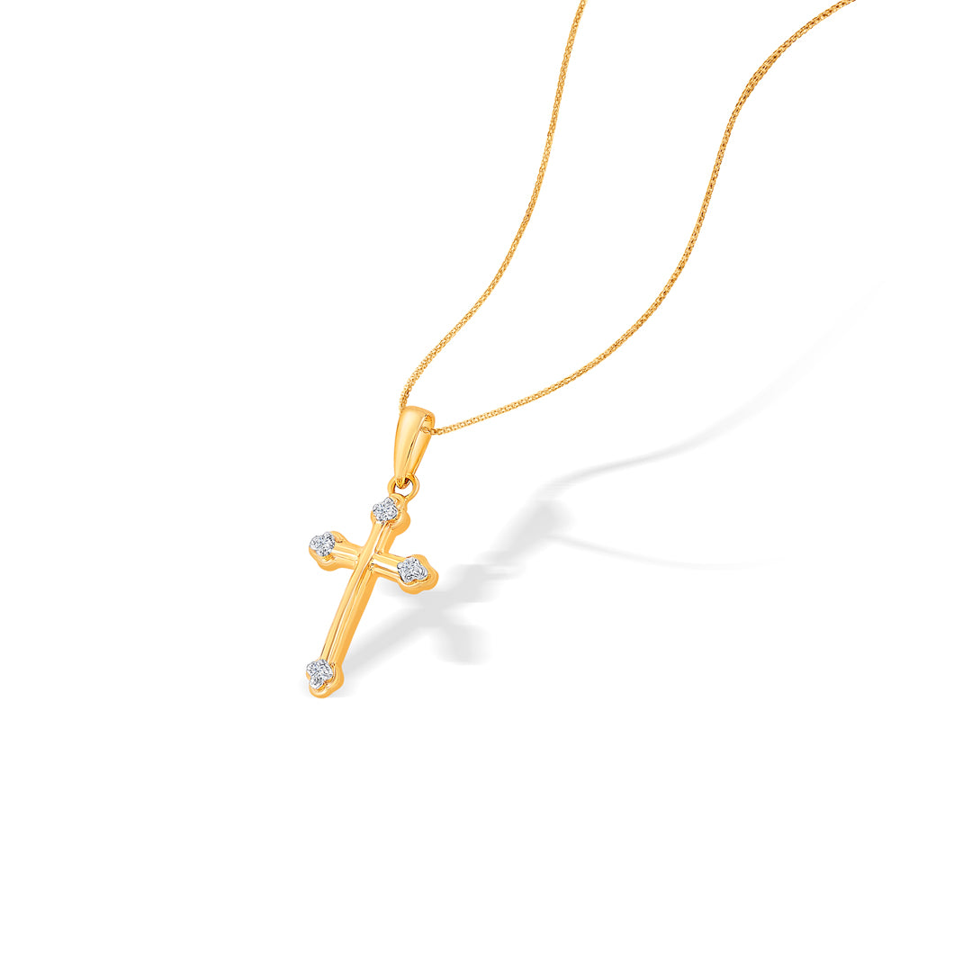 holy spirit yellow gold & diamond religious pendant