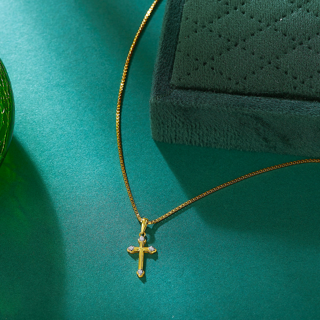 holy spirit yellow gold & diamond religious pendant