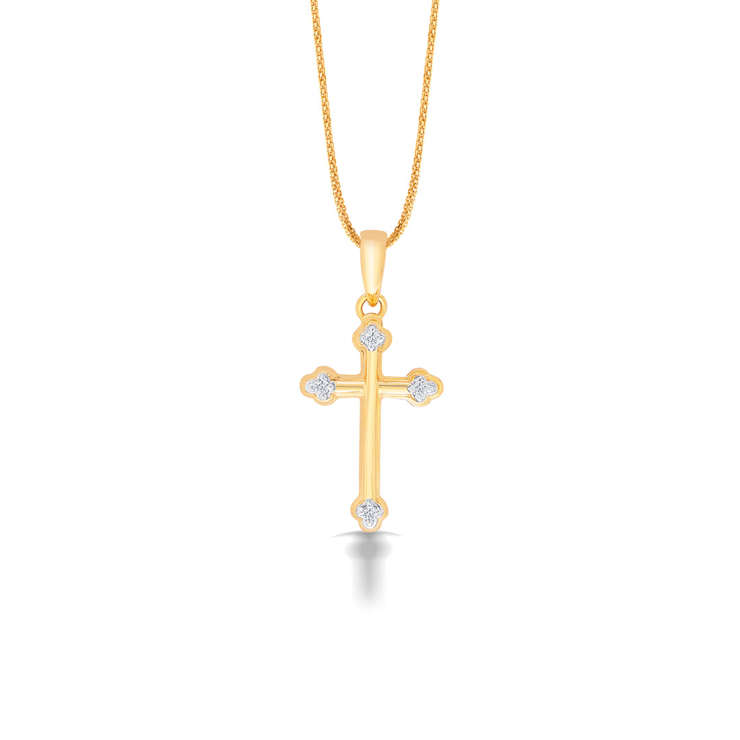 Holy Spirit Yellow Gold & Diamond Religious Pendant