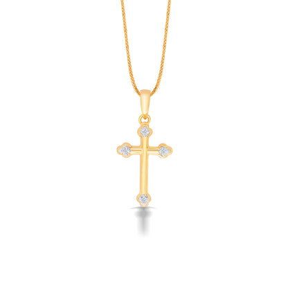 Holy Spirit Yellow Gold & Diamond Religious Pendant