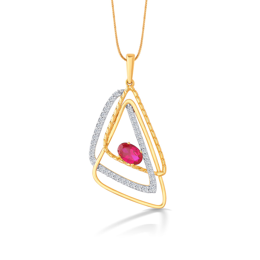 Evolving Edge Yellow Gold & Diamond Casual Pendant