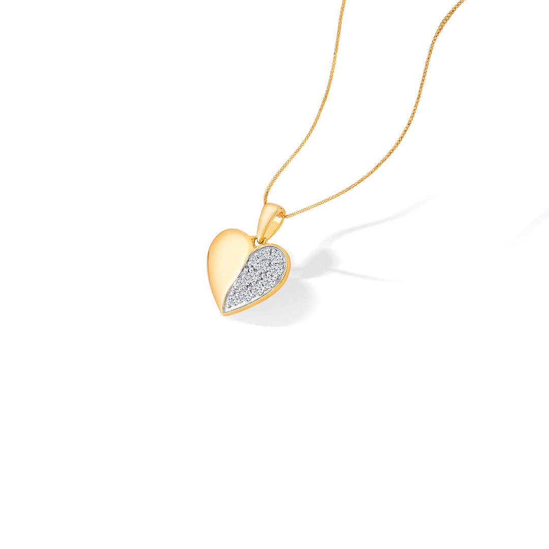 ormella heart hug gold & diamond pendant
