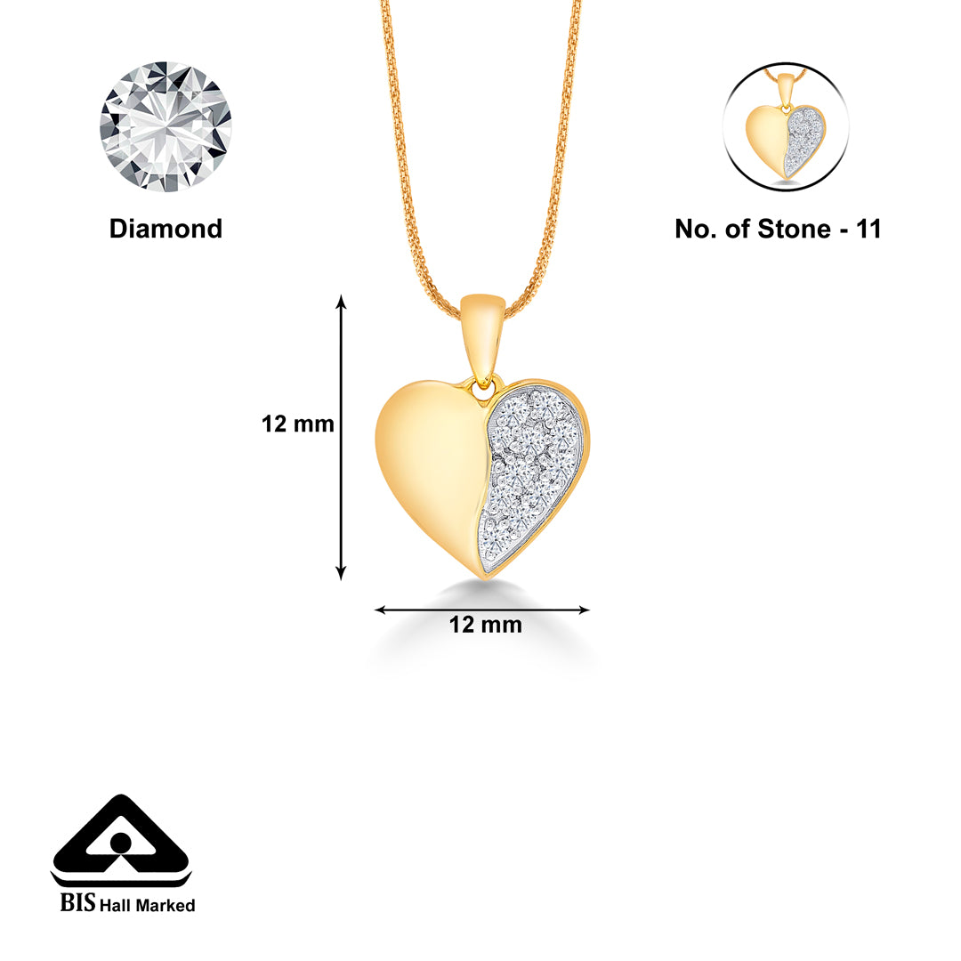 ormella heart hug gold & diamond pendant