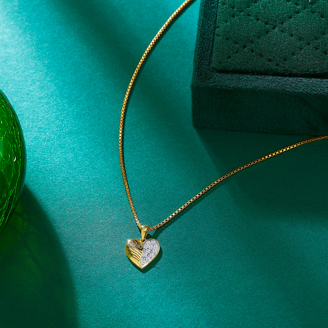 ormella heart hug gold & diamond pendant