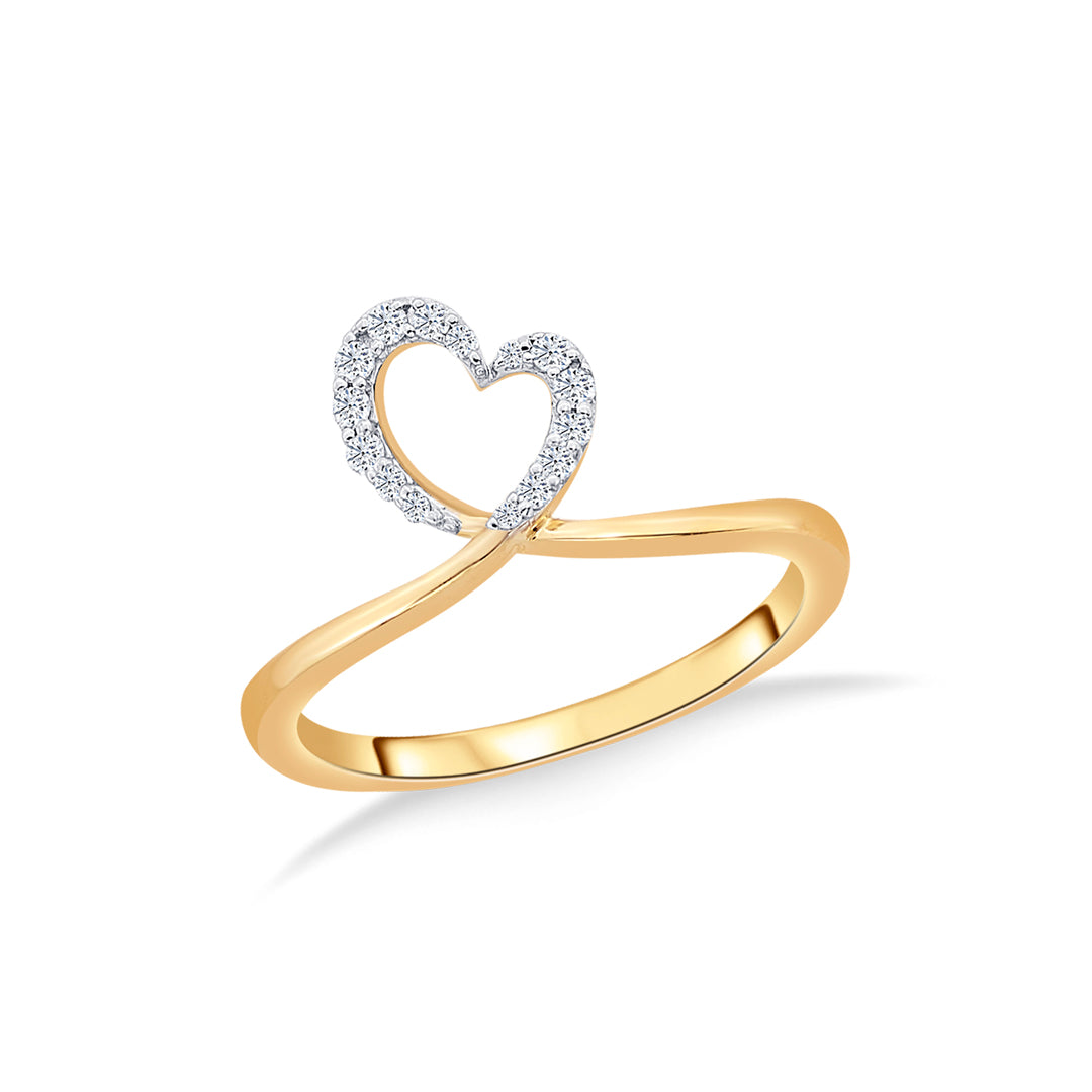 Heart Yellow Gold & Diamond Ring for Women