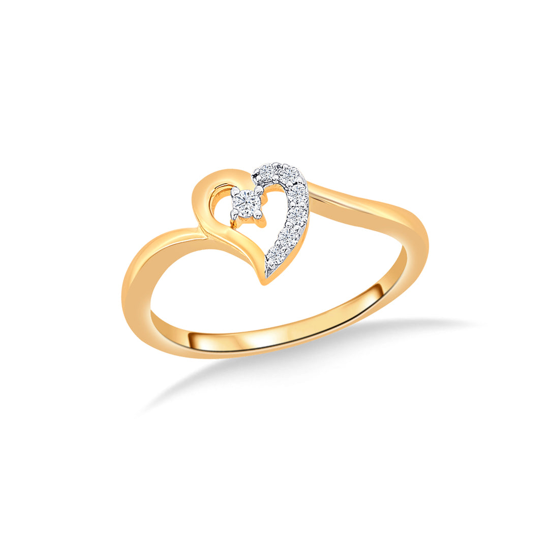 Forever in Heart Gold & Diamond Ring