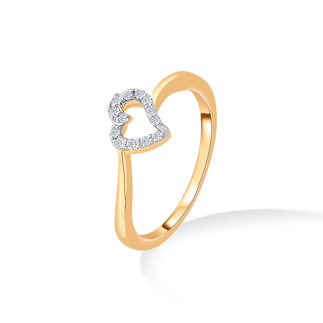 twist of heart gold & diamond ring