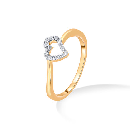Twist of Heart Gold & Diamond Ring