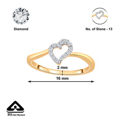Twist of Heart Gold & Diamond Ring