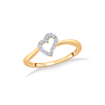 Twist of Heart Gold & Diamond Ring