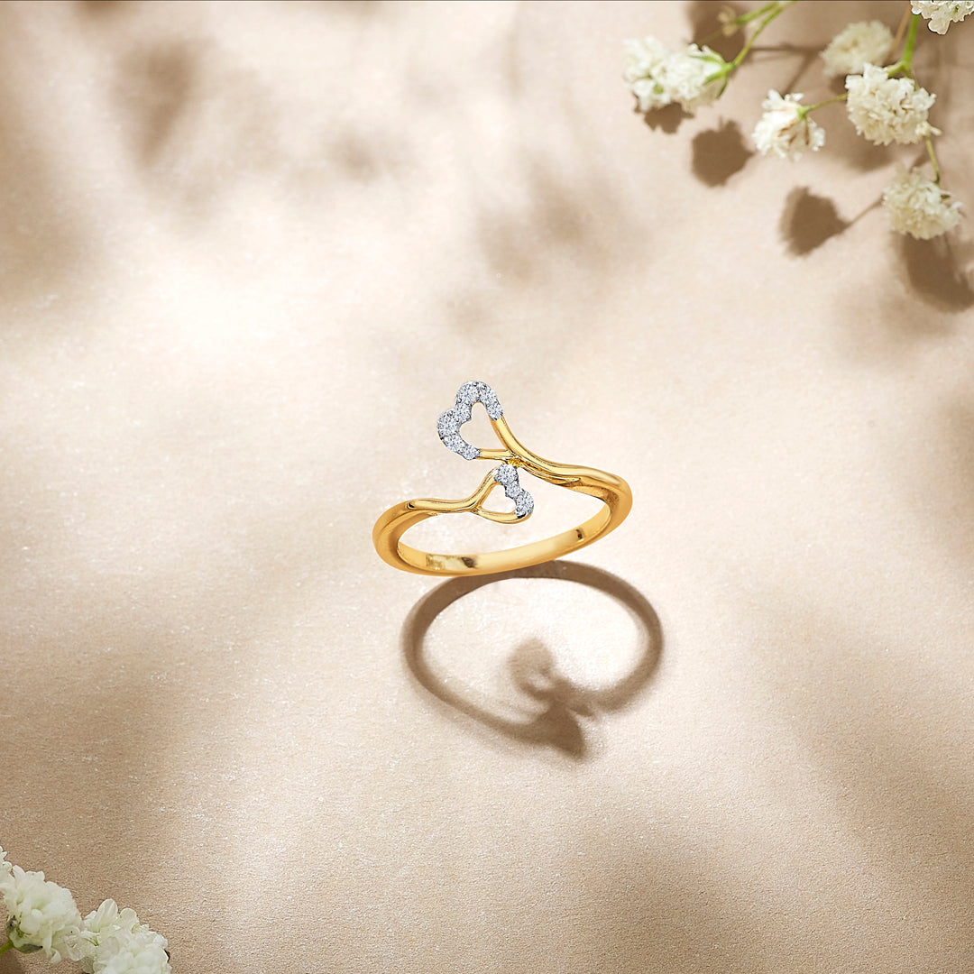Dancing Hearts Gold & Diamond Ring