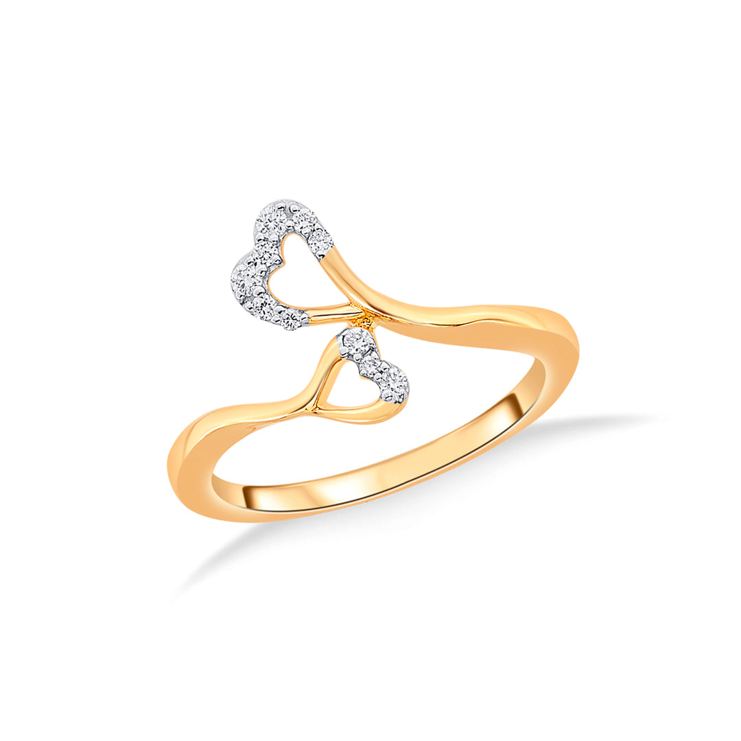 Dancing Hearts Gold & Diamond Ring