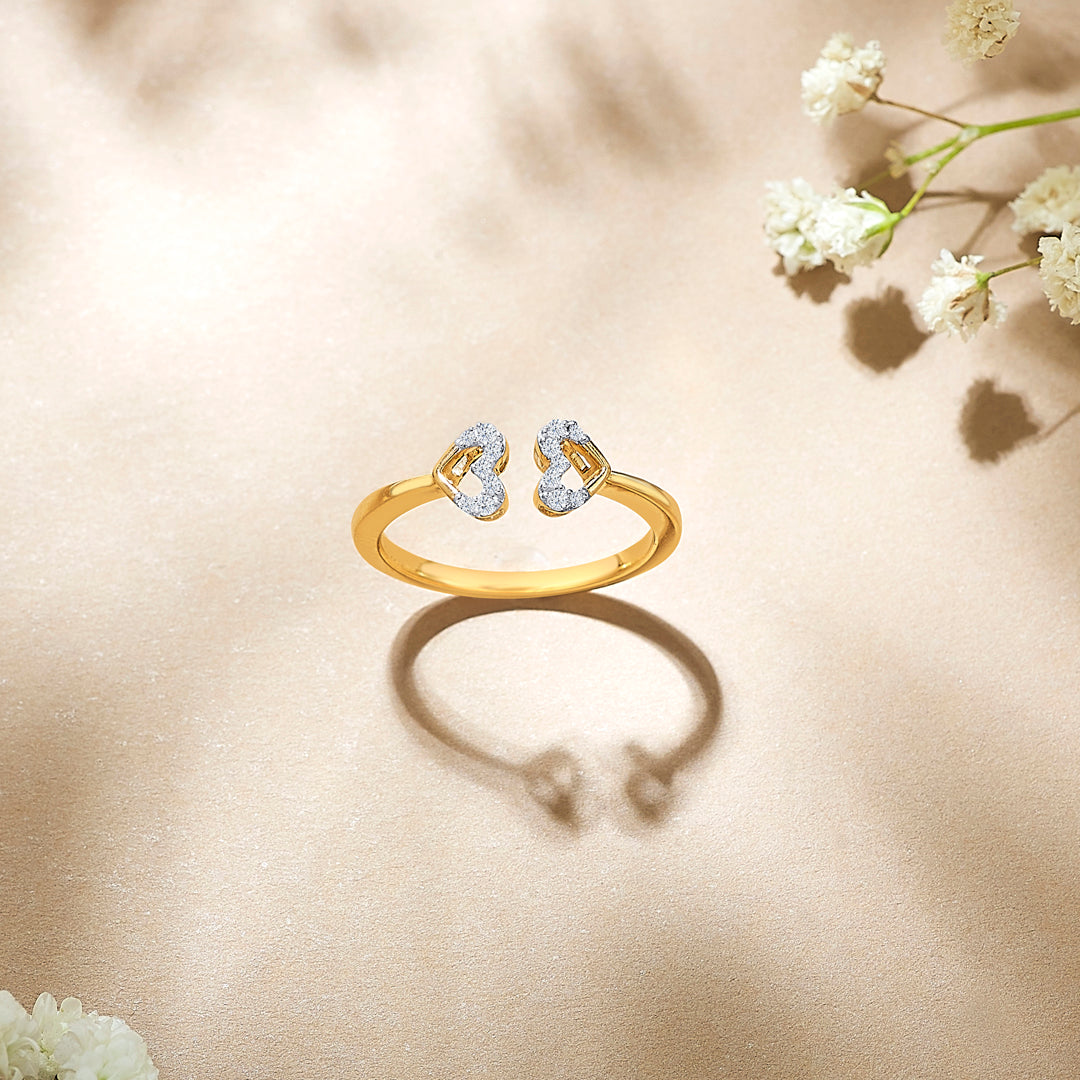 unity yellow gold & diamond ring for women