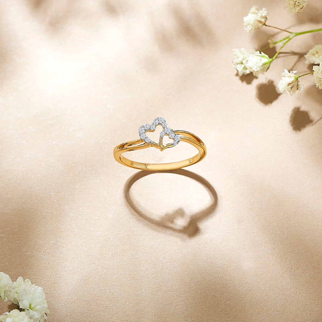 Heart Entwine Gold & Diamond Ring