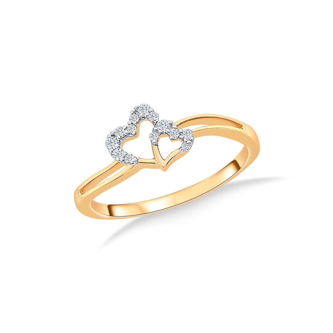 Heart Entwine Gold & Diamond Ring