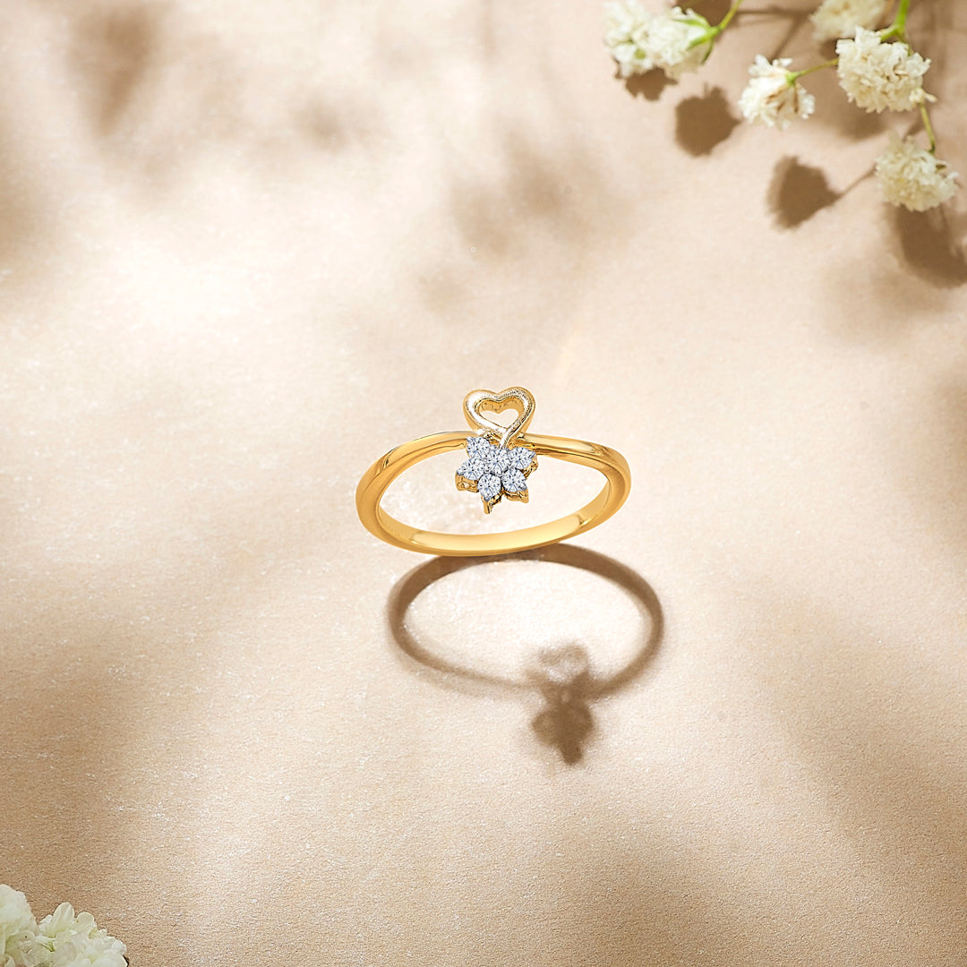 Petals Yellow Gold & Diamond Ring for Women