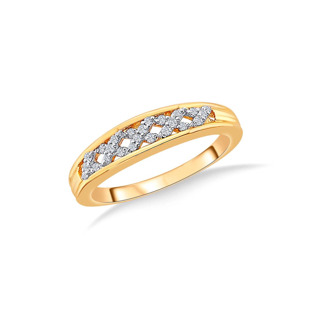 Minimalist Yellow Gold & Diamond Ring for Women