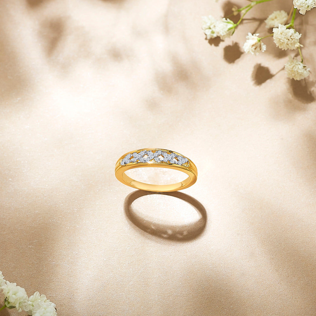 Minimalist Yellow Gold & Diamond Ring for Women