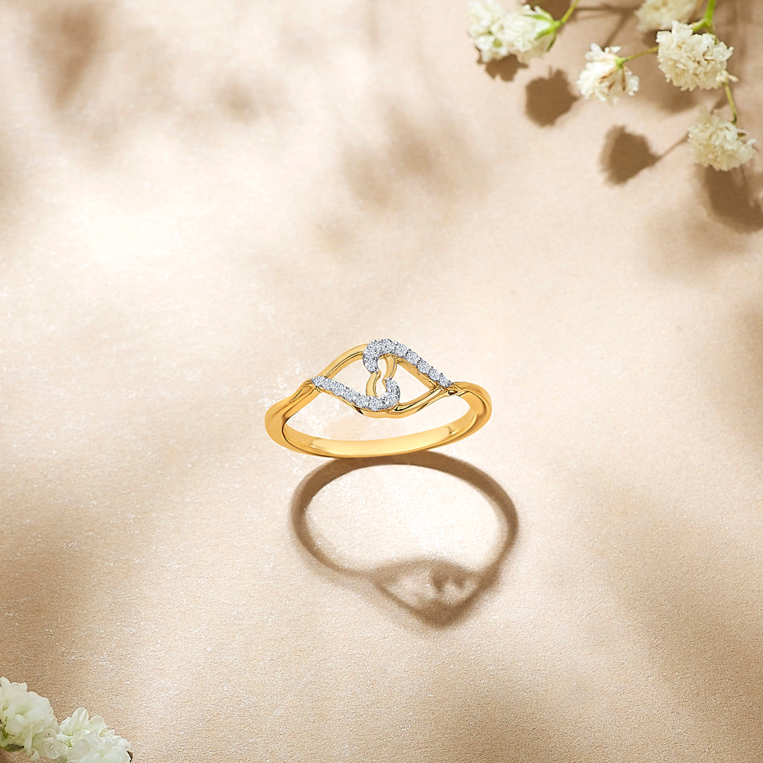 Pavilion Yellow Gold & Diamond Ring for Women